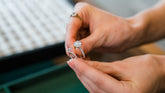 A detailed view of a beautiful engagement ring, potentially a custom creation from Griffin & Co Fine Jewellery.